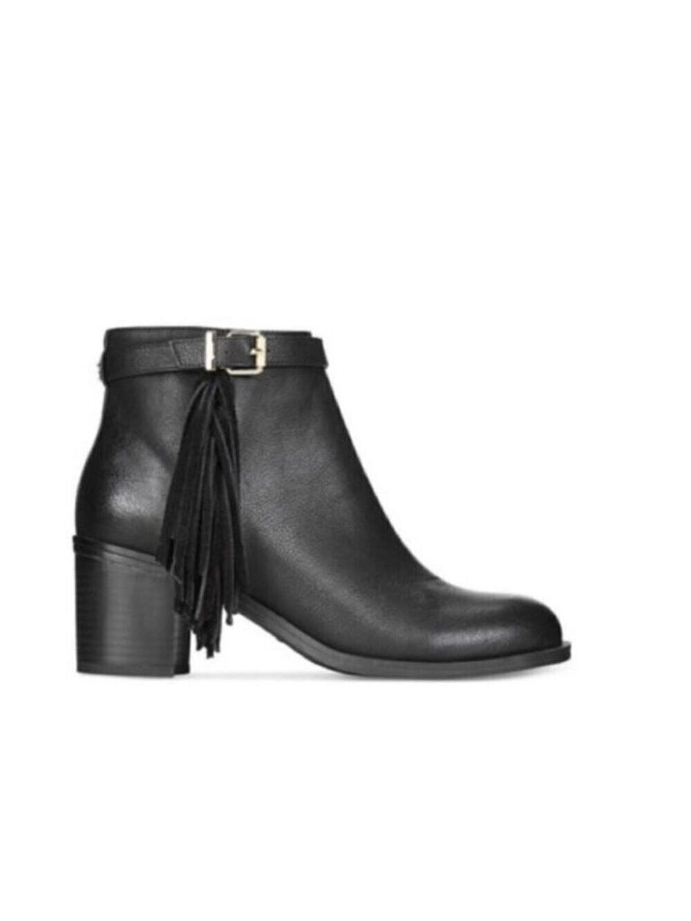 Sam Edelman CIRCUS Black Fringe Ankle Boots Booties size 8 Tassel Western Trendy